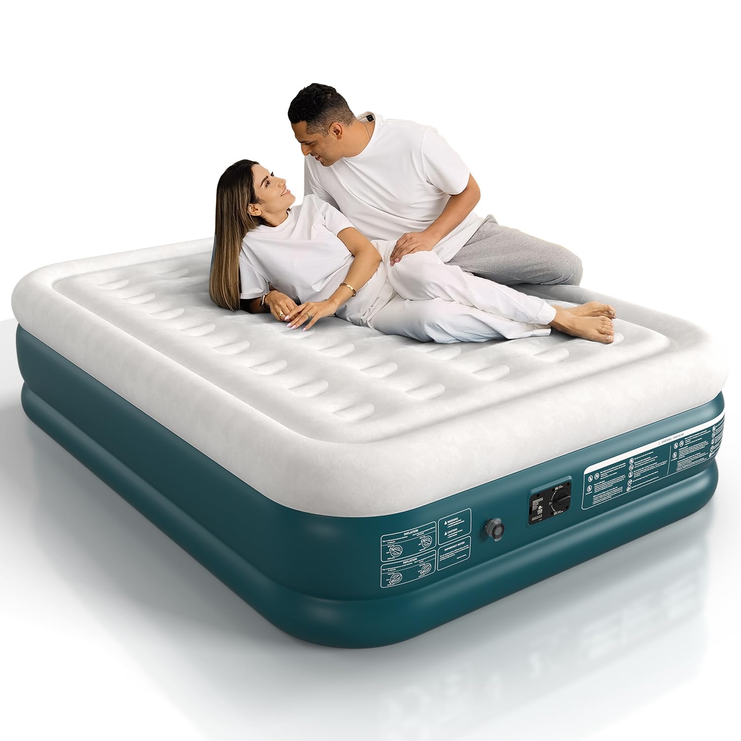 Twin Air Mattress With Built In Pump Raised With Built-in Pump - 18 Inch  Raised Blow Up Bed With Headboard For Guests Queen Air Mattress, image size:1500x1500