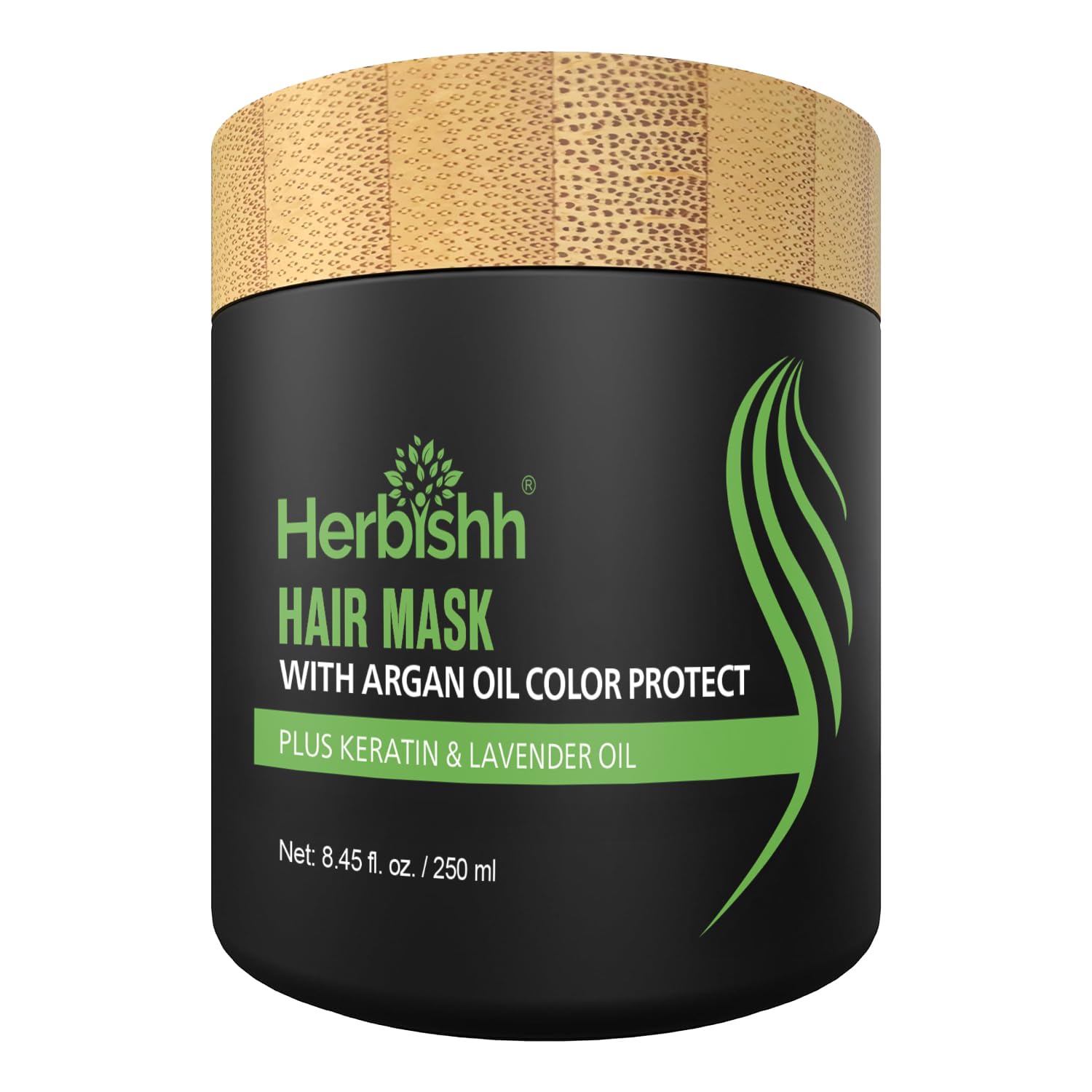 Herbishh Argan Hair Mask-Deep Conditioning & Hydration For Healthier Looking Hair for very Dry, Weak, Stressed Out Hair, No Sulphates, No Parabens (250)