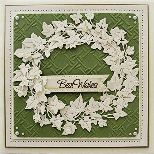 AkoMatial Cutting Dies,Leaves Vine Pattern Embossing Cutting Dies Tool Stencil Template Mold Card Making Scrapbook Album Paper Card Craft,Metal
