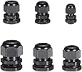uxcell M12 M18 M20 M22 M24 M25 Waterproof IP68 Nylon Cable Gland Joint Adjustable Locknut for 3mm-18mm Dia Cable Wire, Pack of 30