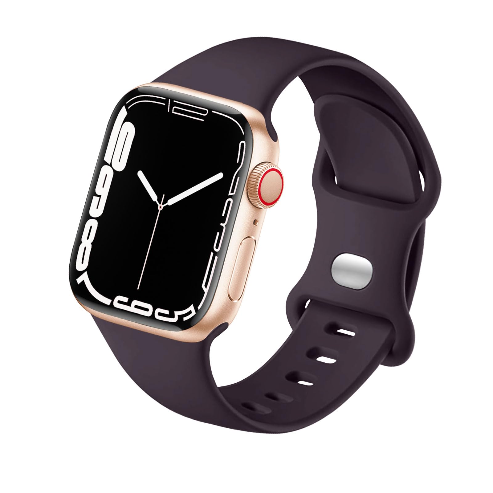 HdanMole Sport Strap Compatible with Apple Watch Straps 40mm 38mm 41mm 42mm 44mm 45mm 46mm, Silicone Strap Replacement for iWatch Bands Series 11 10 9 8 7 6 5 4 SE 3 2 1 Women Men, Elderberry