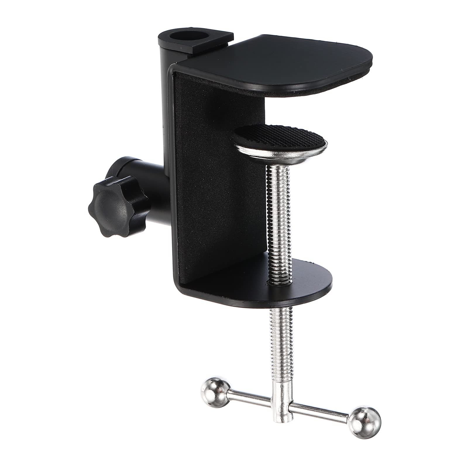 PATIKIL 0.49" Hole Dia. Desk Clamp, 2 Pcs Universal Bracket Adjustable C-Clamp Mount Holder for Microphone Mic Arm Table Lamp Base, White