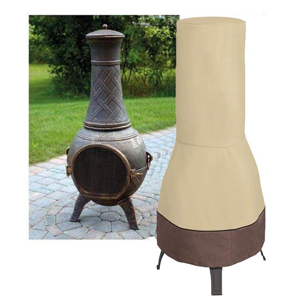 Waterproof Chiminea Cover Garden Stove Covers Heavy Duty Durable Chiminea Defender Chimney Fire Pit Heater Cover For Outdoor Garden Backyard Fire Pits Outdoor Fireplaces Chimineas