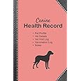Canine health record: Dog vaccine record book | Pet health record | Puppy vaccine record | 101 pages, 6"x9" | Paperback | orange pink background with ... imitation reinforcement black dog silhouette