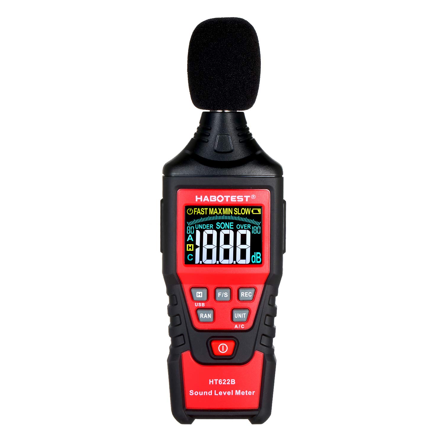 Buy Tickas HT622B Digital Decibel Meter with USB Port A/C Weighted Sound Level Meter LCD Color