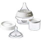 Tommee Tippee Natural Start Perfect Latch Trial Kit | 2oz Anti-colic Bottle with Triangle Deep Latch &amp; Wide Neck Breast-Like Nipple, Kit includes Milk Storage Cup &amp; Lid, BPA Free