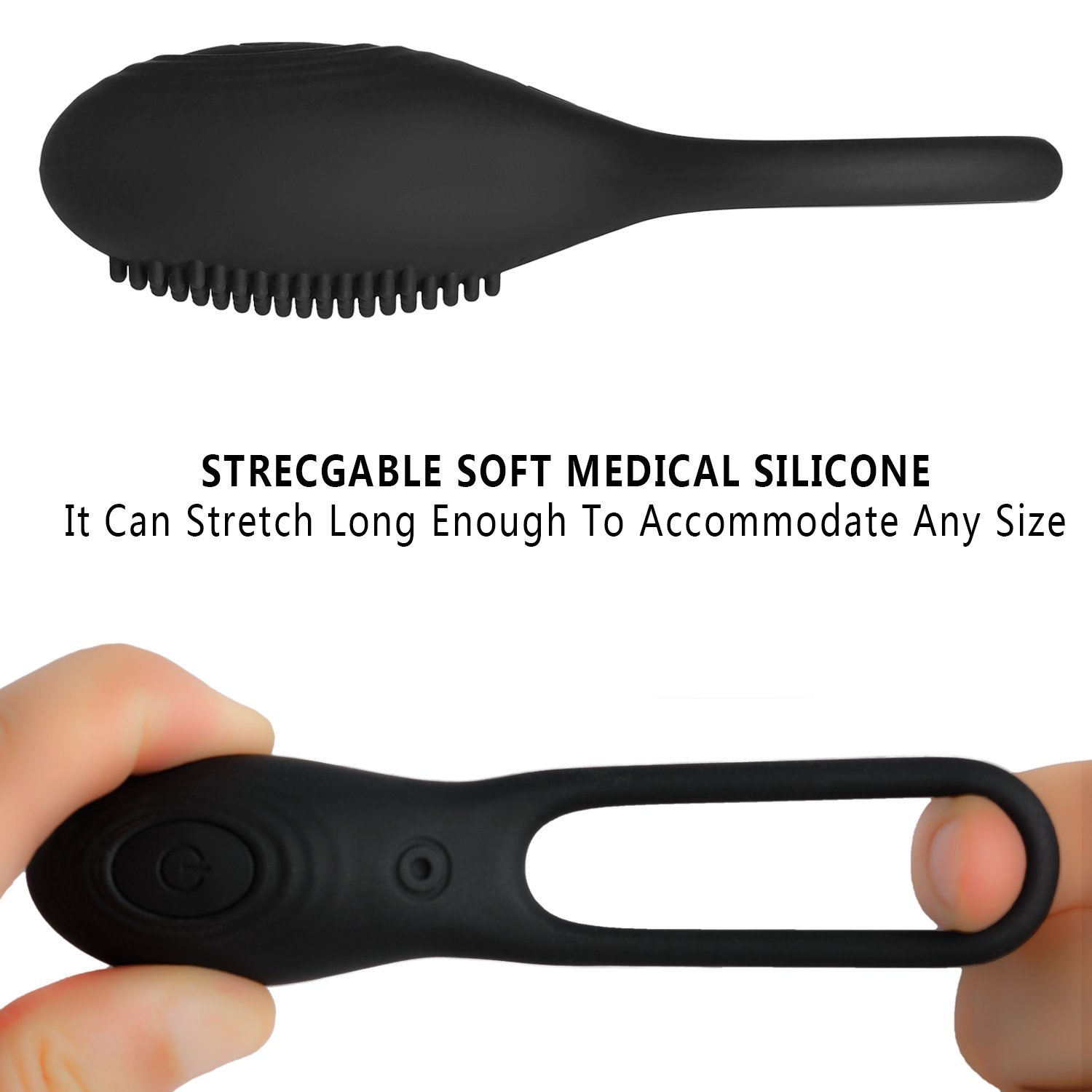 ACVIOO Penis Ring Silicone Rechargeale Cock Ring - Dick Ring Stimulator Didlo Vibrator with 10 Speed Vibrations for Male or Couples (Black)