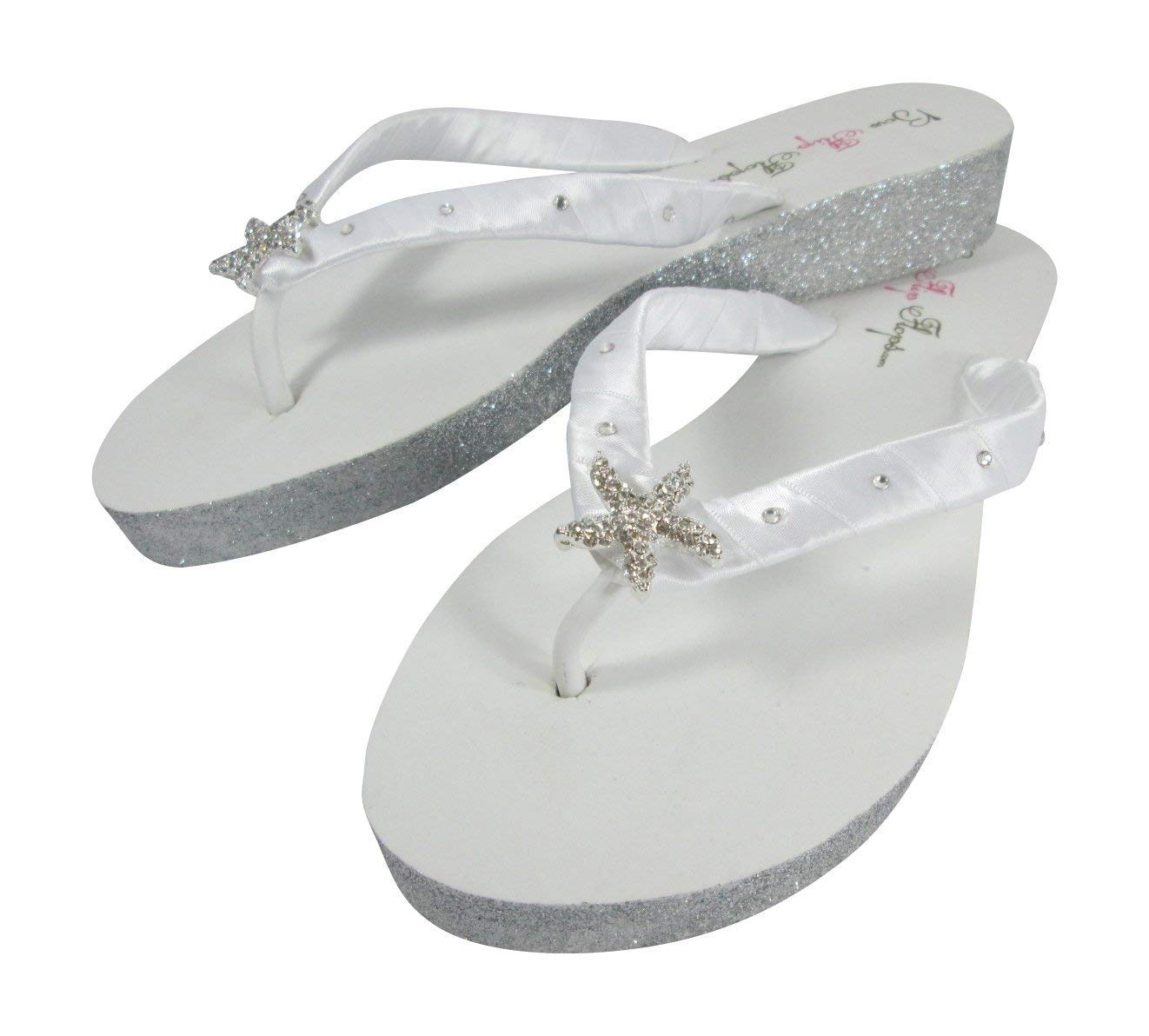 swarovski flip flops wedge
