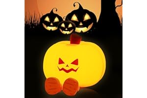 LANUMIONG Halloween Pumpkin Night Light, 3 Level Dimmable Bedside Touch Lamp, Bedside Lamp for Baby and Toddler, Party Night Light Boys Girls and Children, Halloween Holiday Decorations, Cute Gifts Stuff