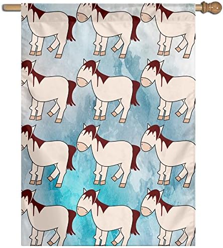 Wear Resistant Horse Animal Spring Lawn Yard House Garden Flags Semi Transparent Polyester Fiber 27" X 37" Emblemize
