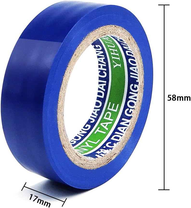 YTBUBOR 6 Pack Blue Electrical Insulation Tape Adhesive Gaffer Tape 17mm × 9m, 17mm * 9m - Image 5
