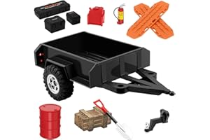 GLOBACT 1/18 RC Trailer with Hitch RC Crawler Accessories for TRX4M Defender 1/18 RC Crawler Upgrade