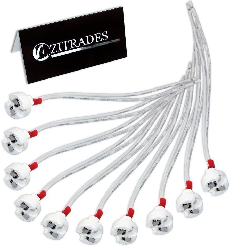 ZITRADES(TM) 10PCS 12V Lamp Holder Lamp Base Socket Wire Adaptors For Downlights Miniature Bi-Pin Base, G4, G6.35, GY6.35, GX5.3 MR16, GZ4 MR11