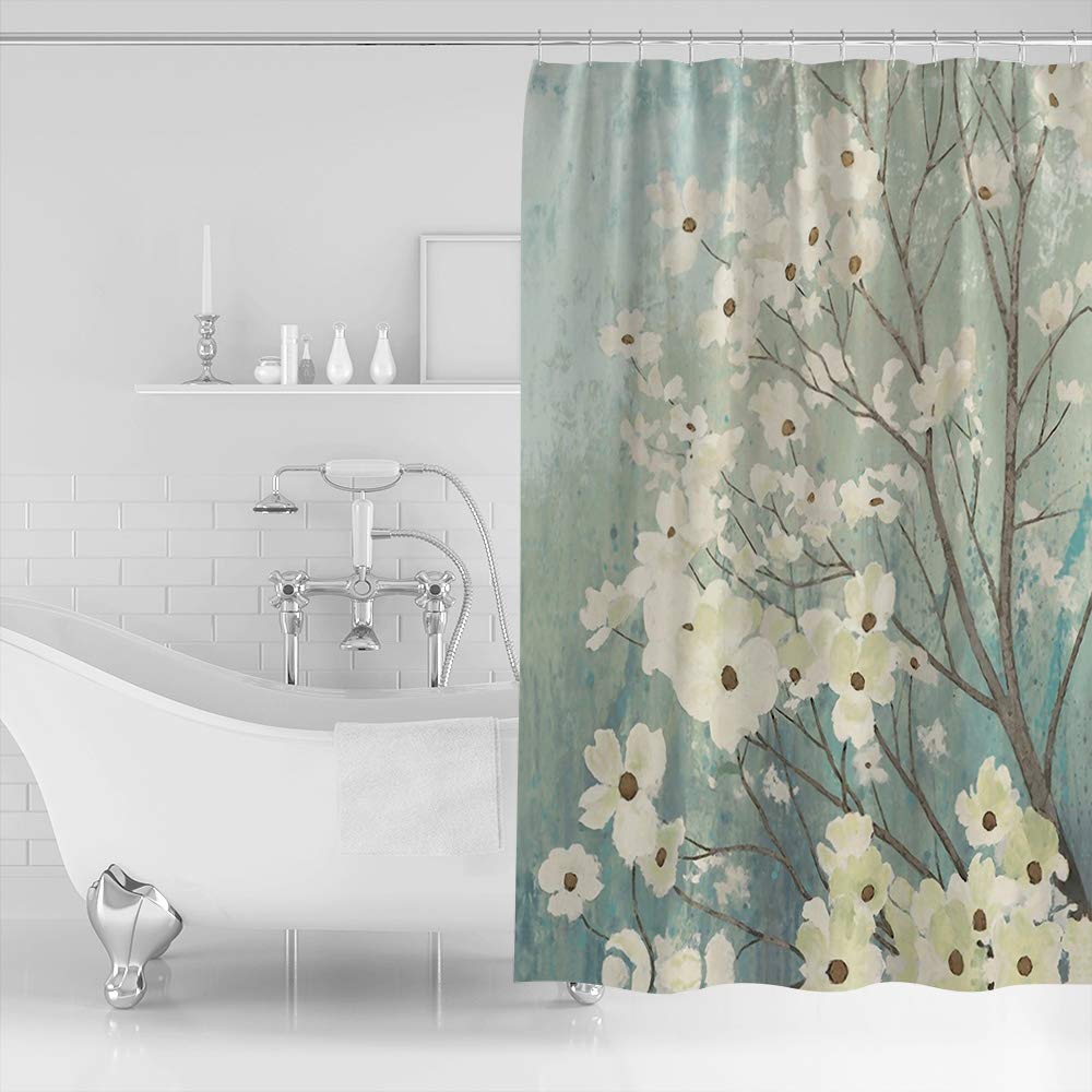SUNShine Bathroom Flowering Dogwood Blossoms Shower Curtain Mildew and