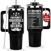 Vivulla68 My Favorite GrandChild Gave Me This Cup Tumbler 40Oz - Grandpa Birthday Gifts from Grandkids, Granddaughter, Grandson - Grandfather Mug, Present for Granddad, Father Day, Christmas Gift