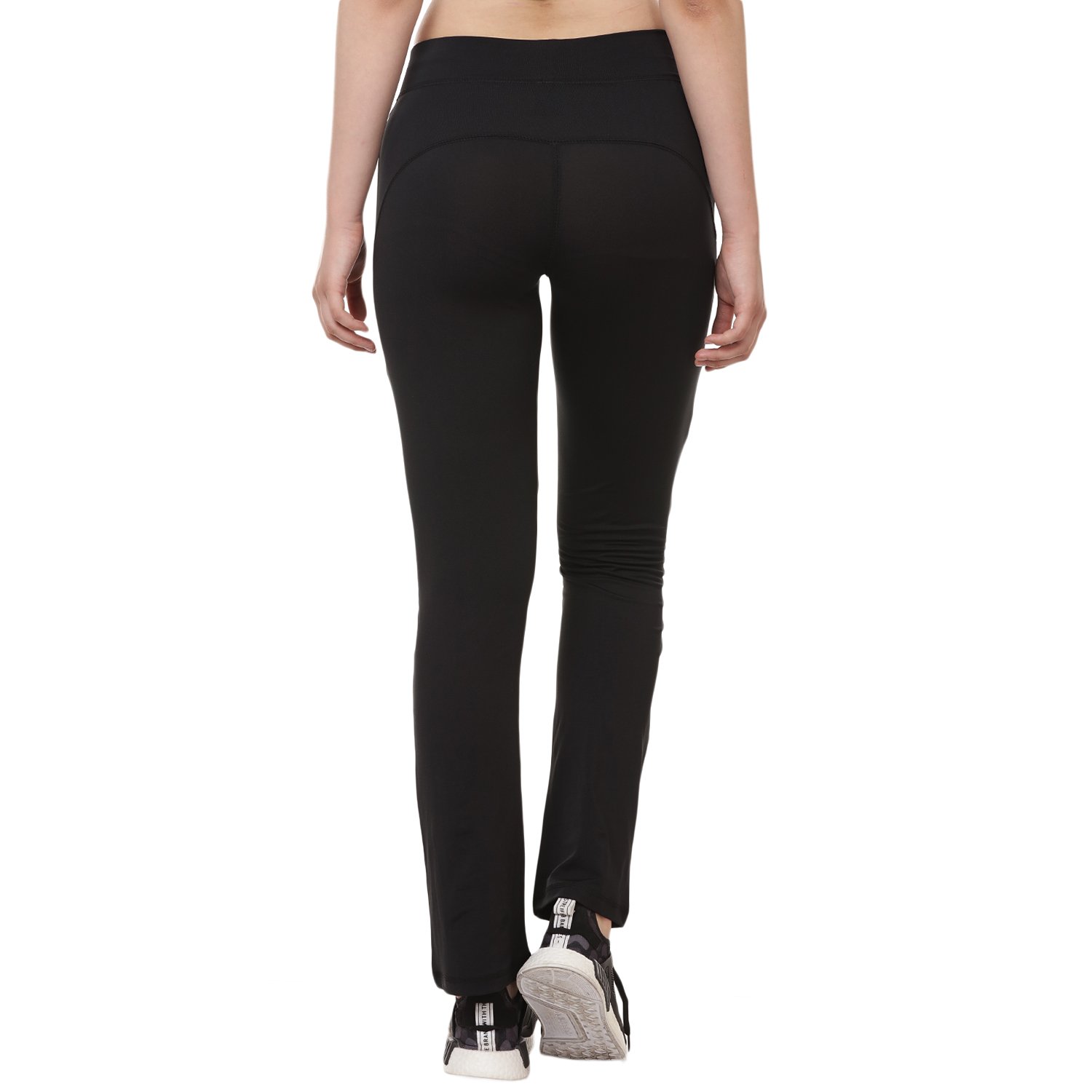 onesport womens solid black track pants-onsp57blk