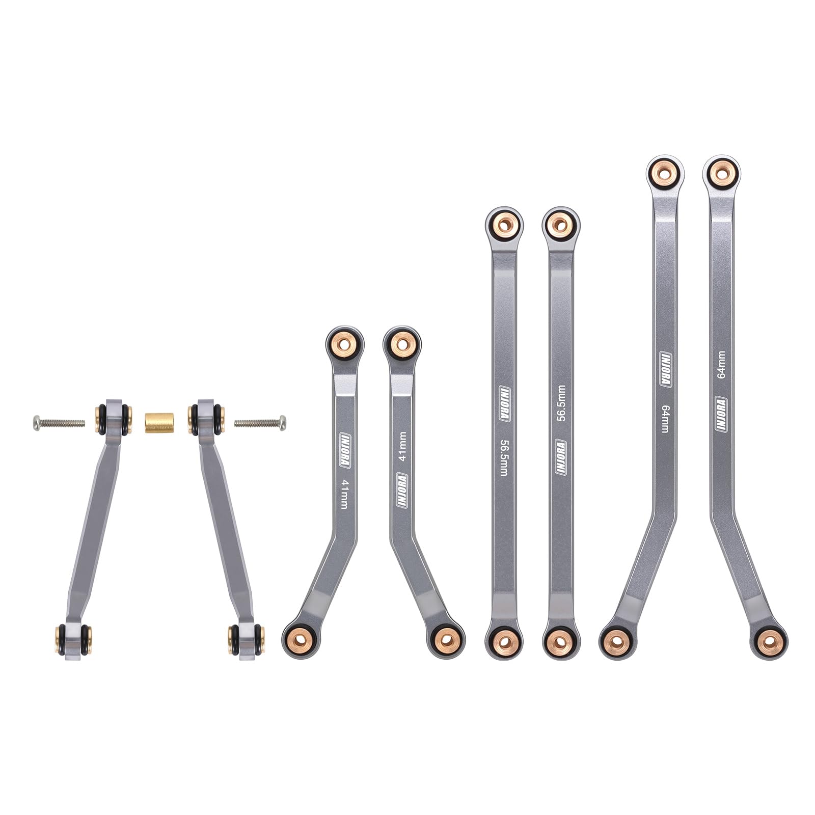 INJORA Aluminum High Clearance 4 Links Set for 1/24