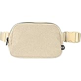 C.C Glitter Tiny Mesh Fanny Pack For Women Unisex - Shimmering Daily Waist Crossbody Belt bag With Adjustable Strap (Champagne)