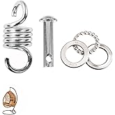 UtySty Egg Chair Hanging Spring Replacement Hammock Chair Springs Kit with Pin Plug and Bearing Egg Swing Chair Spring Hook Suspension Extension Hanger for Boxing Bag Gym Patio Wicker