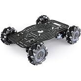 XiaoR Geek 4WD Omnidirectional Robot Car Chassis Kit with 68mm Mecanum Wheels, TT Motor, Aluminum Alloy Metal Platform for Arduino/Raspberry Pi, STEM Educational Robotics DIY Kit