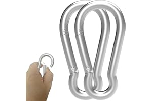 V-CHEN Carabiner Clip Spring Snap Hook, Heavy Duty Spring Snap Hook, Quick Link Keychain Clip for Keys Swing Set Camping Fishing Hiking Traveling