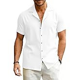 JEKAOYI Short Sleeve Shirts for Men Casual Button Down Shirt for Summer Beach