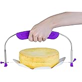 YAMHOHO Adjustable Cake LevCake Cutter Slicer Leveler, 9 Different Height Premium Food Grade Stainless Steel Double Wires Cake Cutter/Slicer/Adjustable Cake Leveler for Leveling and Molding (Purple)