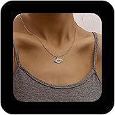 Erimberate Bohemian Crystal Evil Eye Choker Necklace Silver Turquoise Eyes Pendant Necklaces Punk Cz Devil Eyes Collar Necklaces Paved Rhinestone Demon Eye Chain Necklace Jewelry for Women