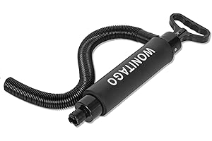LINGVUM Manual Bilge Pump for Kayak Canoe and Boat - 17 Inch Portable Siphon Pump Kayak Hand Water Pumps with Reversible Hose Full Black
