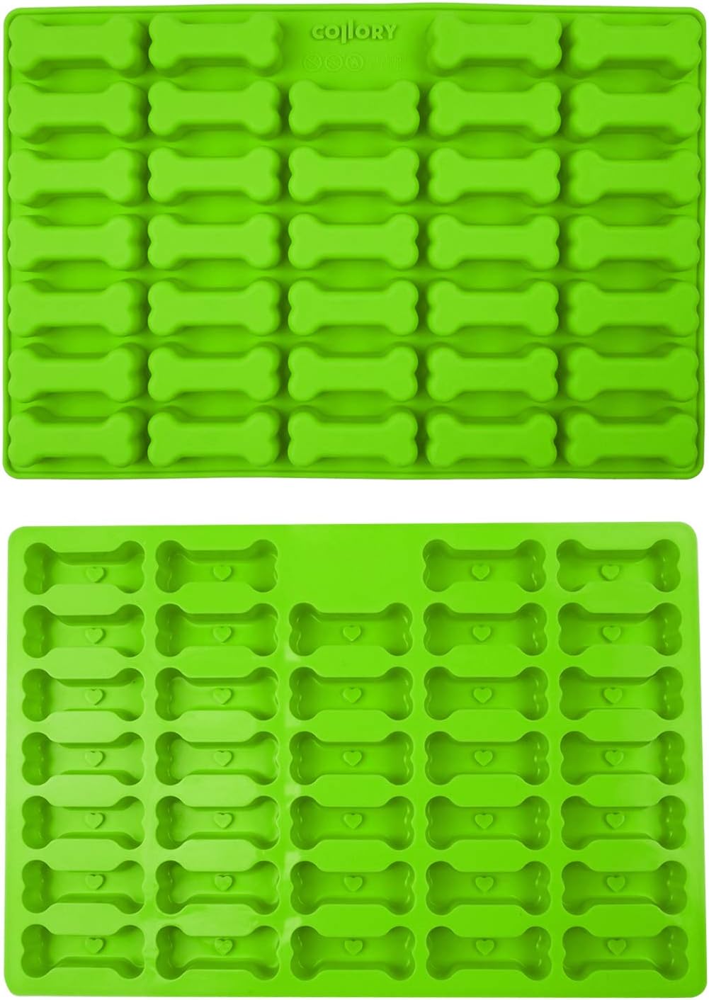 Collory Silicone Mini Bone Baking Mould for Dog Biscuits and Treats, 39 x 26 cm, Chocolate Mould, Non-Stick and Food-Safe (BPA-Free), Silicone, Green, 39 x 26,5 cm
