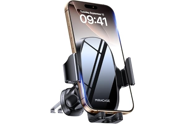 Miracase Phone Holder for Car Vent【2026 Wider Clamp & Metal Hook】 Car Phone Holder Mount for Vent Clip Hand Free Cell Phone C
