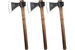 DWFKHT 16.5" Throwing Axe, 3 Pack Throwing Axes and Tomahawks with High Carbon Steel & Beech Wood Handle, Well Balanced, Great for Axe Throwiing Game, Recreationb and Competition