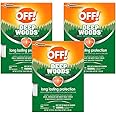OFF! Deep Woods Insect Repellent Towelettes, Long Lasting Protection from Mosquitoes, Unscented, 12 Count (Pack of 3)