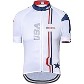 Weimostar Men's USA Cycling Jersey Short Sleeve Biking Shirts Breathable with Pockets