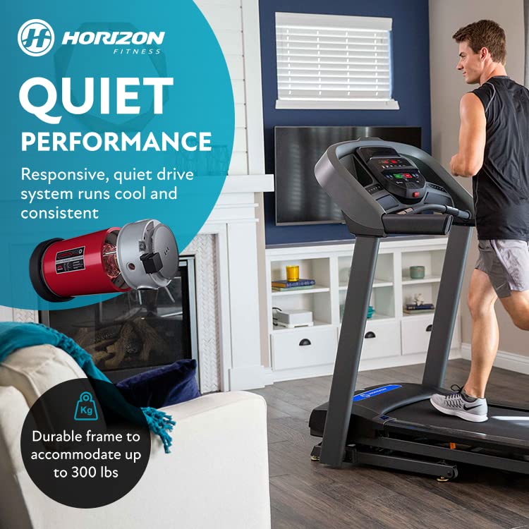 Horizon Fitness T101 Foldable Treadmill for Running and Walking with