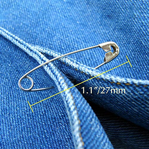 MIAHART 1200 Pcs Safety Pins,1.1 inch Silver Safety Pins Bulk for Home, Office Use, Sewing Pins, Fabric, Fashion, Craft Pins,Competitions and Diaper Pins(with a PP Box) - Thumbnail 4