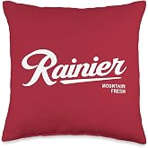 Rainier Style - Pale Logo Throw Pillow