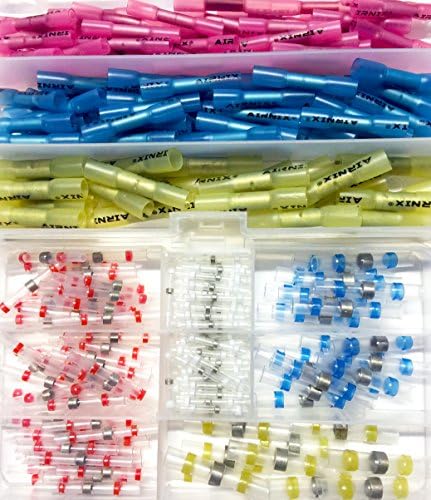 AIRNIX 325pcs Waterproof Solder Seal (200pcs) and Crimp (125pcs) Heat Shrink Connectors Terminals Set 10-26 AWG