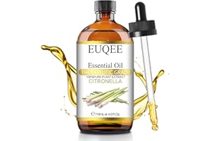 EUQEE Citronella Essential Oil, 118ml Large Gift Box Pure Citronella Oil with Glass Dropper for Candle Making, Diffuser, Humidifier - 4 fl oz.