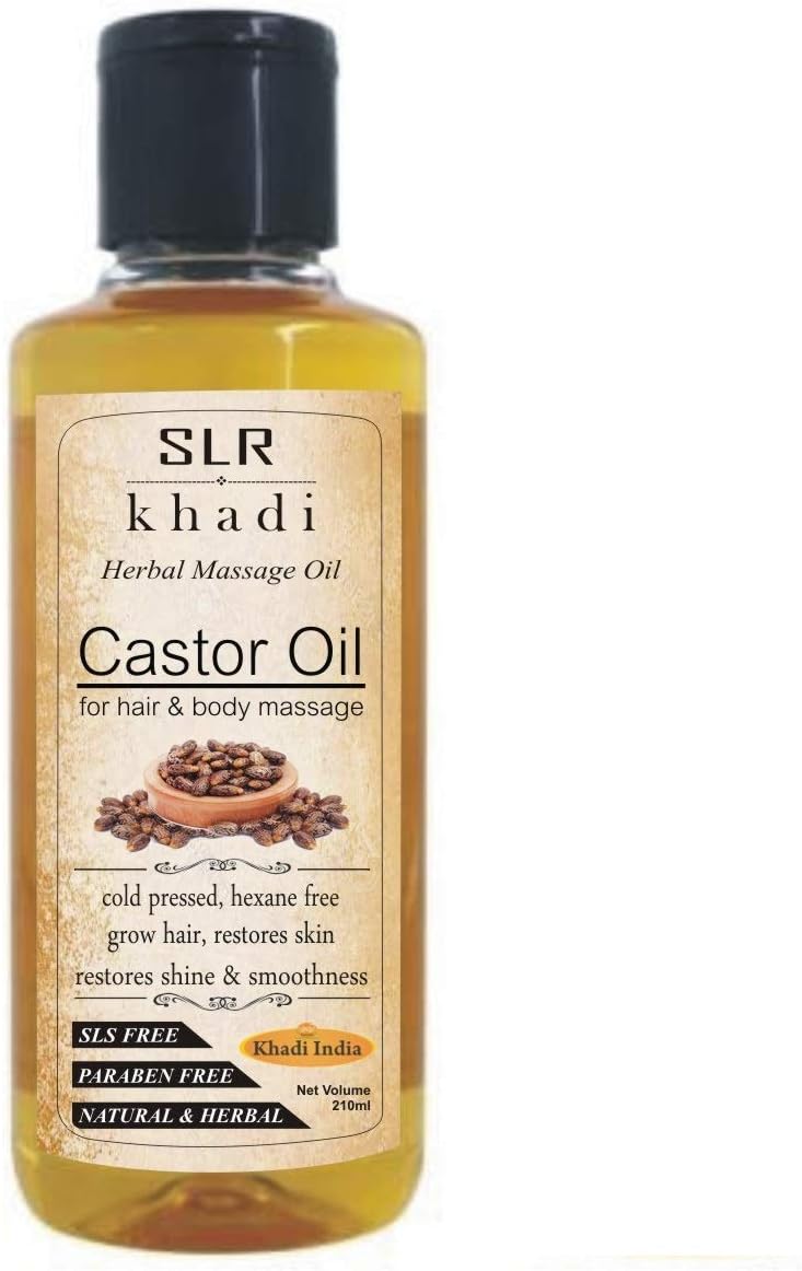 SLR Khadi Castor Oil Cold pressed - Hexane Free Herbal and Natural Ayurvedic Pure Organic Oil 210 ml