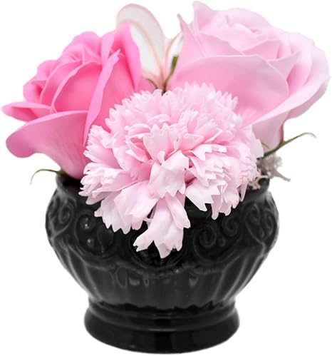 Amazon サボンドゥフルール 花 母の日 ギフト ソープフラワー 日本製 石鹸の香り 花器 付き 造花 フラワー サボンドフラワー プリザーブフラワー シャルム ピンク 造花 オンライン通販