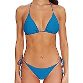Women Camo Bikini Set, Padded Top Tie Side Bottom Triangle Bathing Suit, Camouflage Green Bikini