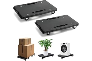 ASDJAKZP Furniture Dolly with 4 Silent Wheels, 2 Pack Connectable Moving Dolly Cart, Portable Heavy Duty Rolling Furniture Mo