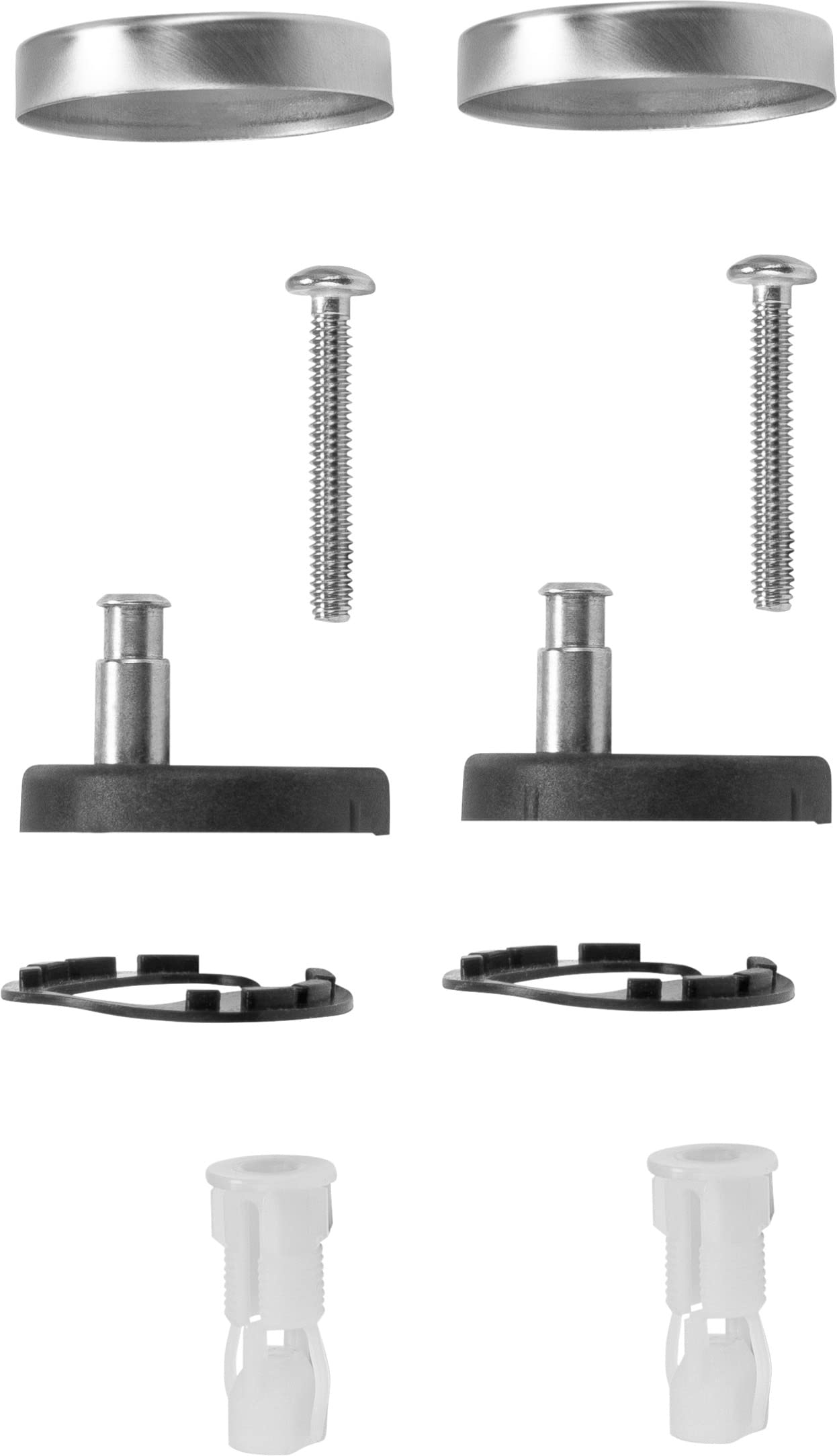 Cornat Mounting Kit - Suitable for Cornat Aneto Toilet Seat - Stainless Steel & Plastic/Mounting System/Mounting Set/Replacement Parts/Accessories / TEC365061 Silver