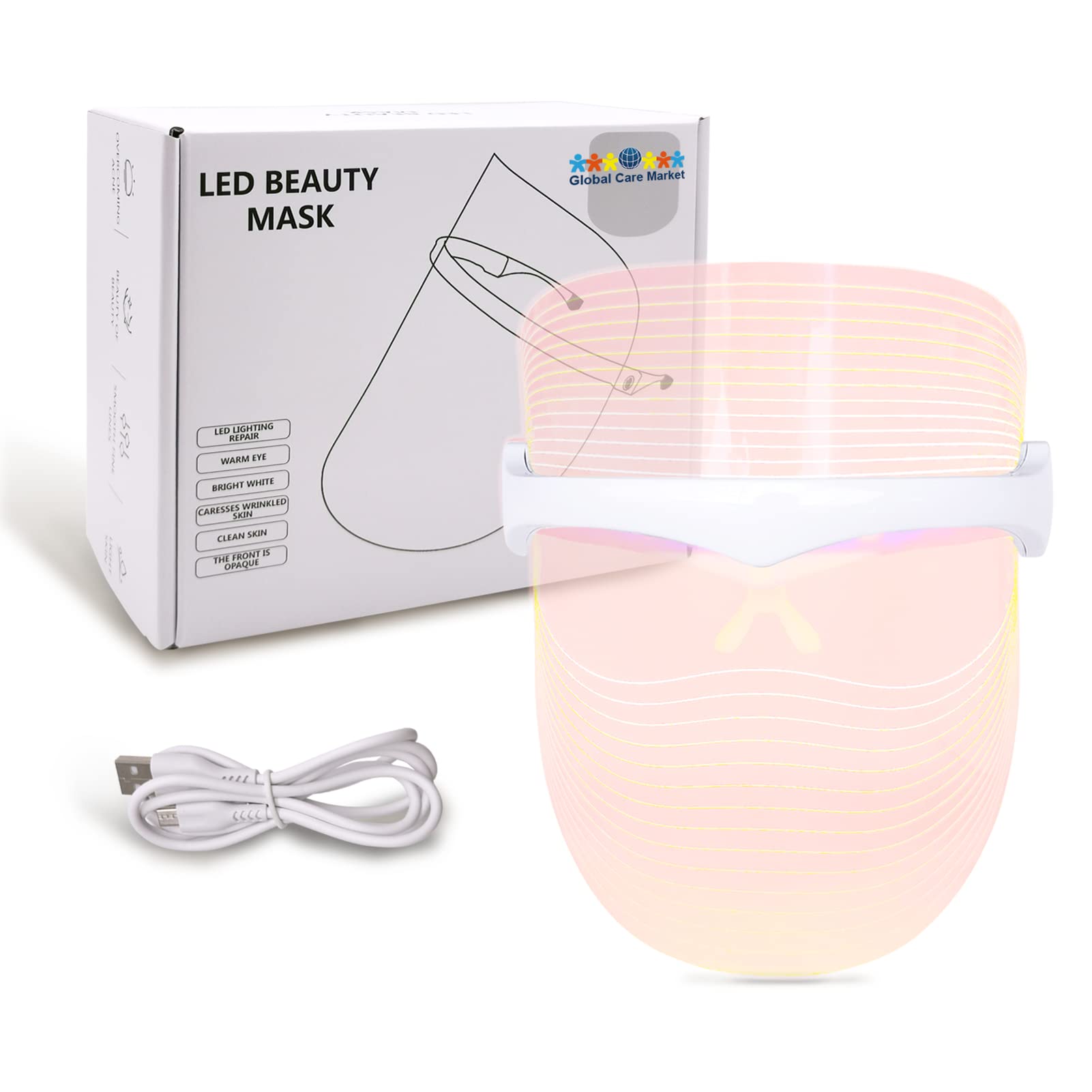 LED Facial Mask - Rechargeable and Wireless Lite 7 Color LED Face Beauty Mask