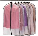 Niviy Dustproof Garment Covers 6pcs Translucent PEVA with Zipper 60x100cm