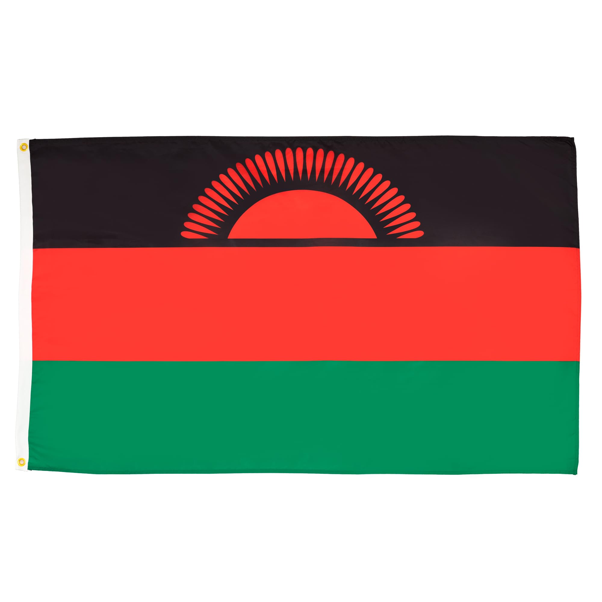AZ FLAG - Malawi Flag - 3x5 Ft - Light Polyester Malawian Banner with Two Brass Eyelets - Fade Resistant - Vivid Colors - 3' x 5' Feet - 150x90 Cm — image 1