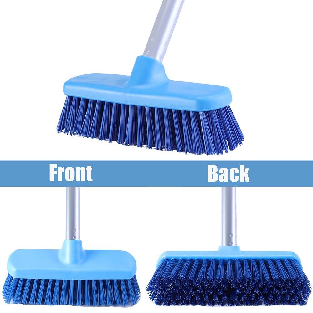 Deck Brush with Long Handle - Floor Scrub Brushes for Cleaning Shower, Stiff Bristle Scrubbing Brush, 50