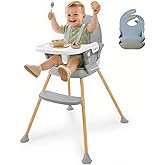 zebrater Baby High Chair, High Chairs for Babies, Portable Dining Seat with Adjustable Food Tray & Footrest, Compact Infant F