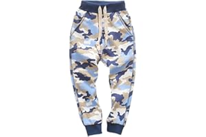 KISBINI Boy's Cotton Camouflage Sweatpants Sports Pants for Children